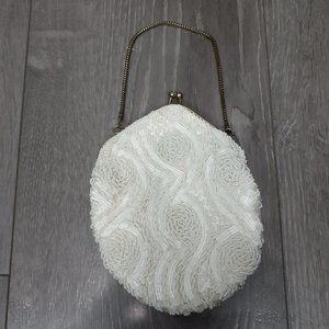 DU-VAL Vintage Beaded Clutch Handbag Purse